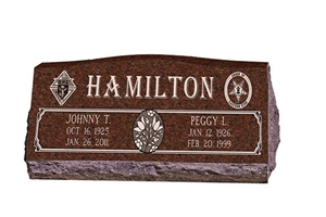 Slant Double Indian Red Gravestone Markers
