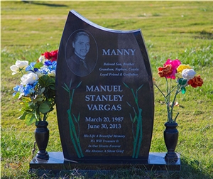 Uprights Monuments, Black Granite Tombstone