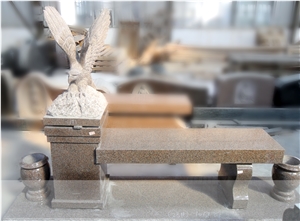 Yellow Granite Eagle Monumental Bench