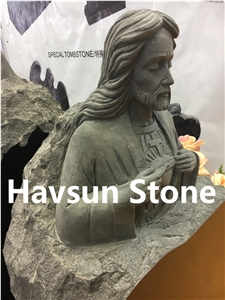 Jesus Bust Monument/ Headstone Man Of Sorrows Tombstone
