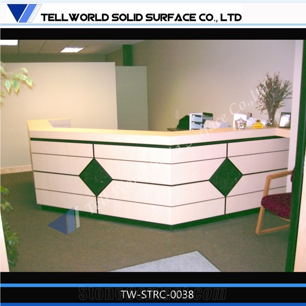2017 Morden Design Artificial Marble Luxurious Carved Logo Round Fancy Beauty Salon Reception Desk, Reception Counters