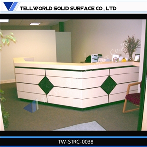 2017 Morden Design Artificial Marble Luxurious Carved Logo Round Fancy Beauty Salon Reception Desk, Reception Counters