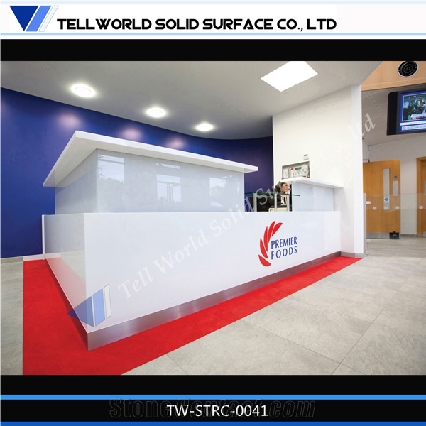2017 Morden Design Artificial Marble Luxurious Carved Logo Round Fancy Beauty Salon Reception Desk, Reception Counters