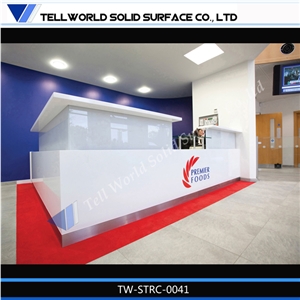 2017 Morden Design Artificial Marble Luxurious Carved Logo Round Fancy Beauty Salon Reception Desk, Reception Counters
