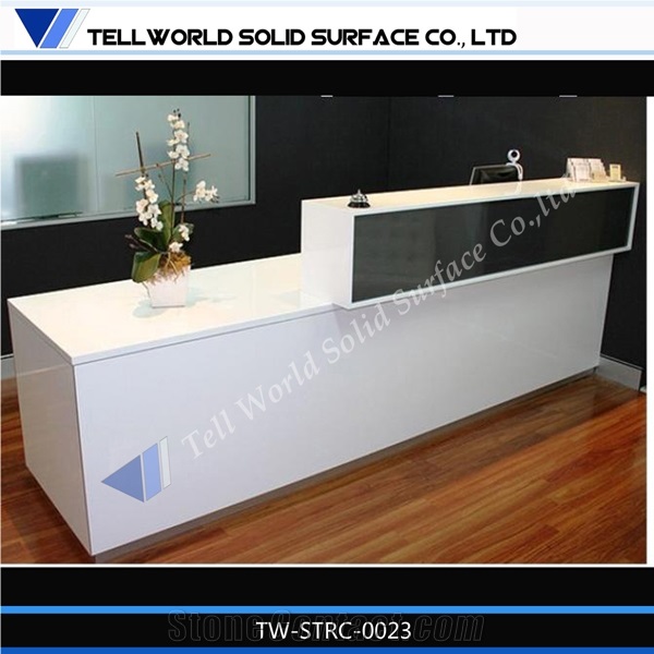 2017 Morden Design Artificial Marble Luxurious Carved Logo Round Fancy Beauty Salon Reception Desk, Reception Counters