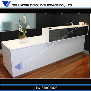 2017 Morden Design Artificial Marble Luxurious Carved Logo Round Fancy Beauty Salon Reception Desk, Reception Counters
