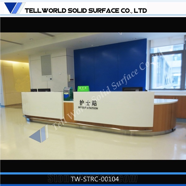 2017 Morden Design Artificial Marble Luxurious Fancy L Shape Translucent Hotel Reception Desk, Hotel Service Front Desk