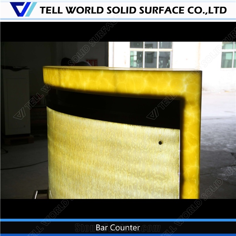 Classic Style Corian Bar Counter for Sale Led Illuminous Bar Counter
