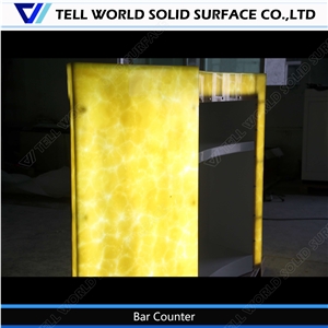 Classic Style Corian Bar Counter for Sale Led Illuminous Bar Counter