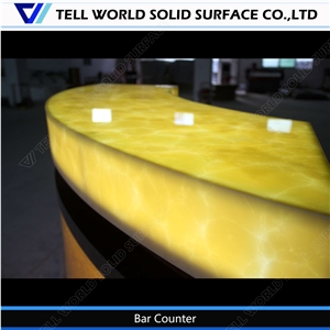 Classic Style Corian Bar Counter for Sale Led Illuminous Bar Counter