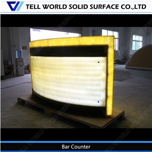 Classic Style Corian Bar Counter for Sale Led Illuminous Bar Counter