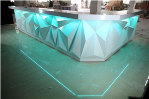 New Diamond Design Bar Counter High Gloss Solid Surface Bar for Restaurant