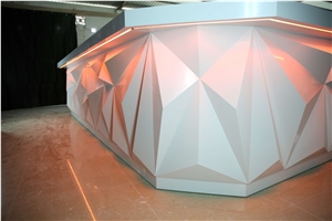 New Diamond Design Bar Counter High Gloss Solid Surface Bar for Restaurant