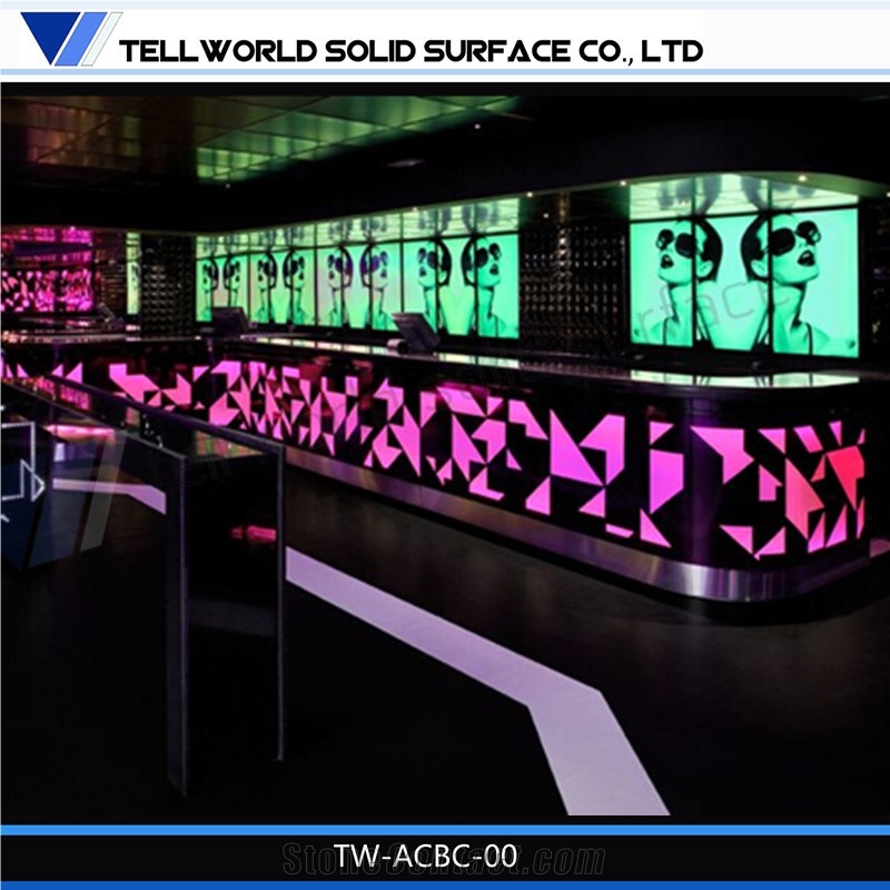 Western Restaurant Led Illuminated Bar Counter
