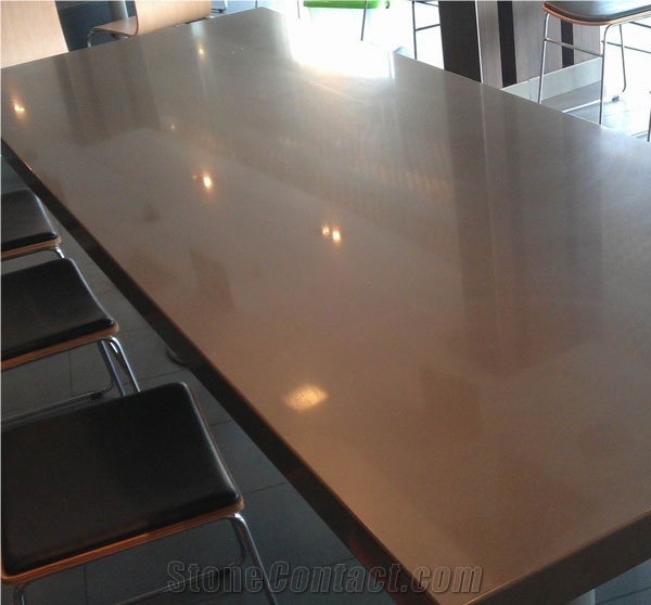Hot Sale Brown Color Quartz Stone Big Slab for Kitchen Countertop,Table Top More Durable Than Granite,Thickness 2/3cm