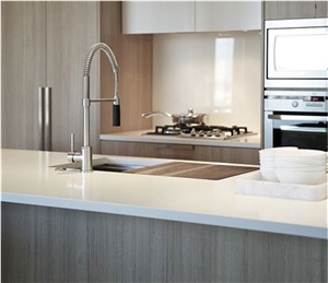 Polished Decorative White Artificial Quartz Stone Sheets for Tops, Discount Solid Surface Countertops with Wide Range Of Collections