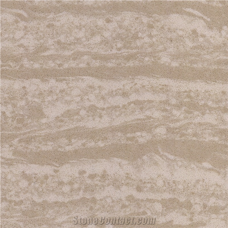 China Man-Made Beige Wood Grain Quartz Stone Slabs