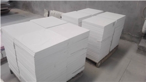 Polished Cut to Size Pure White Quartz Floor Tiles