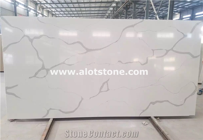 Artificial Calacatta Pearl Quartz Slab,Eternal Calacatta White Quartz Stone Slab,
