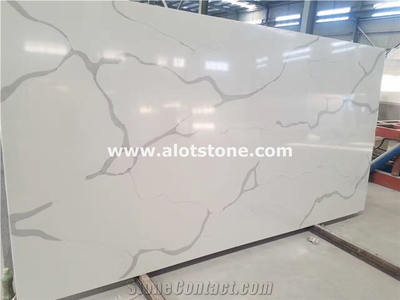 Artificial Calacatta Pearl Quartz Slab,Eternal Calacatta White Quartz Stone Slab,