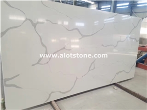 Artificial Calacatta Pearl Quartz Slab,Eternal Calacatta White Quartz Stone Slab,