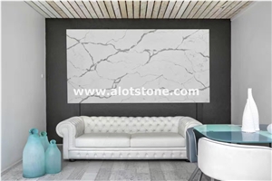 Artificial Calacatta Pearl Quartz Slab,Eternal Calacatta White Quartz Stone Slab,