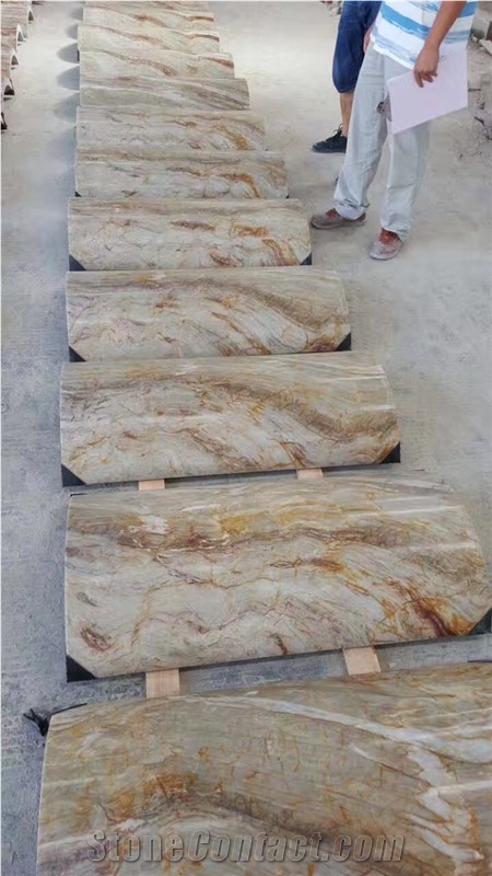 Carnaval Quartzite Stone Colunm Covering,Round Columns