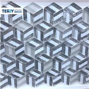 3d Glass Mosaic for Bath and Kitchen Wall Cover and Interior Decor from China