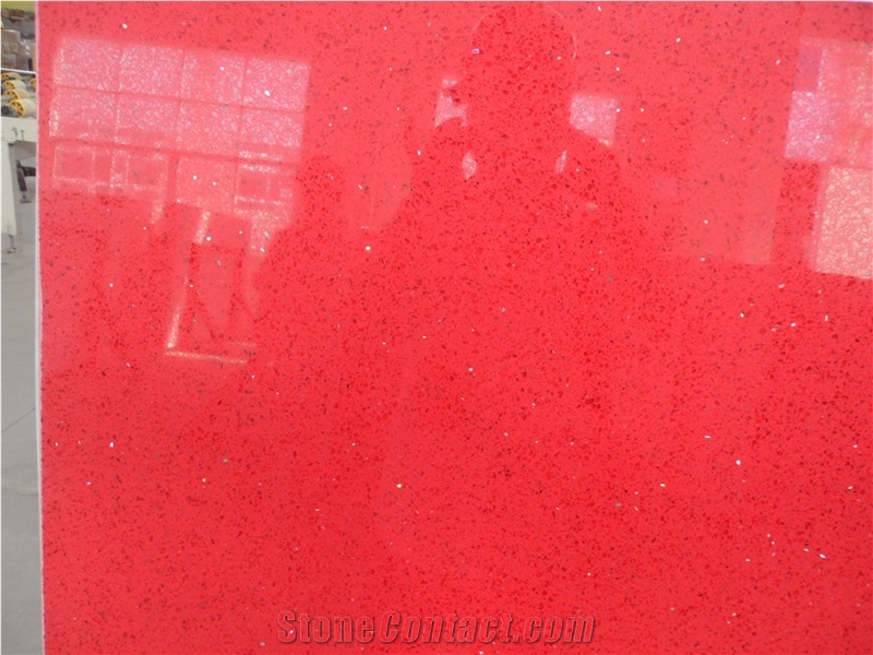 Hot Sale Red Starry Quartz Stone Slabs,Beautiful Quartz,Quartz Stone Tops,Artificial Stone Slabs,Red Diamond Quartz Stone Slabs Tiles