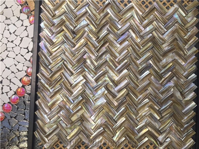 Shell Mosaic Stone Tile, 3d Design Shell Manmade Mosaic Tile for Wall, China Cheap Mosaic on Sales