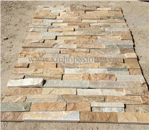 Yellow Cultured Slate for Wall, Stone Feature Wall, Ledge Stone