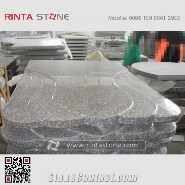 G664 Monuments Tombstone Headstone Cherry Brown Granite Gravestone Western Style Monument Upright Monuments Custom Headstone Luoyuan Red Granite Engraved Tombstone