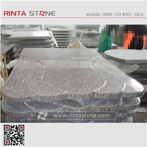 G664 Monuments Tombstone Headstone Cherry Brown Granite Gravestone Western Style Monument Upright Monuments Custom Headstone Luoyuan Red Granite Engraved Tombstone