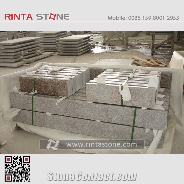 G664 Monuments Tombstone Headstone Cherry Brown Granite Gravestone Western Style Monument Upright Monuments Custom Headstone Luoyuan Red Granite Engraved Tombstone