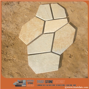 Beige Quartzite Crazy Paving, Golden Mesh Paving, Cream Quartzite Net Paste, Grey Random Flag Stone, Desert Quartzite Flagstone