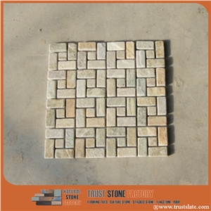 Beige Quartzite Mosaic Tiles,Irregular Mosaic Pattern,Wall Mosaic,Floor Mosaic,Interior Decoration,Customized Mosaic Tile,Mixed Color Mosaic Tile for Bathroom&Kitchen&Hotel Decoration