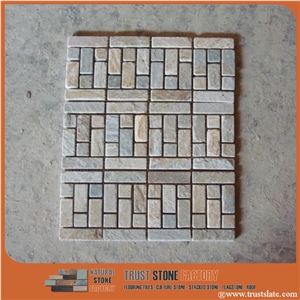Beige Quartzite Mosaic Tiles, Mix Stone Mosaic Pattern from China, Wall Mosaic, Floor Mosaic, Interior Decoration, Customized Mosaic Tile, Mosaic Tile for Bathroom&Kitchen&Hotel Decoration