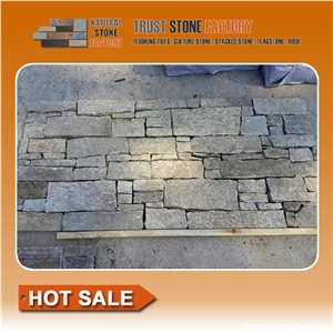 Beige Quartzite Stacked Stone Tile,Natural Stacked Stone Veneer,Cheap Stacked Stone Panels