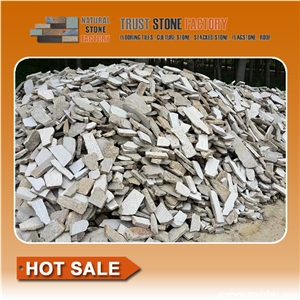 Beige Stone Wall Cladding,Quartzite Panels Decor, Ledges Stone Veneer for Fireplace Wall Decoration