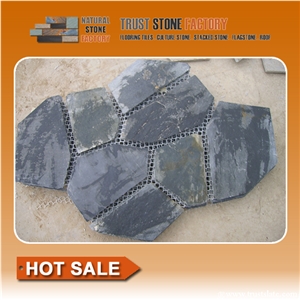 Black Crazy Paving / Black Slate Paving on Mesh /Blue Slate Net Paste / Grey Random Flag Stone / Black Flagstone