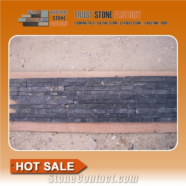 Black Quartzite Building Stone, Black Quartzite Roof Stone,Thin Stone Veneer, Ledger Stone, Culture Stone