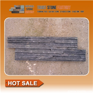 Black Quartzite, Chinese Cheap Wall Cladding, Cultured Stone, Thin Stone Veneer