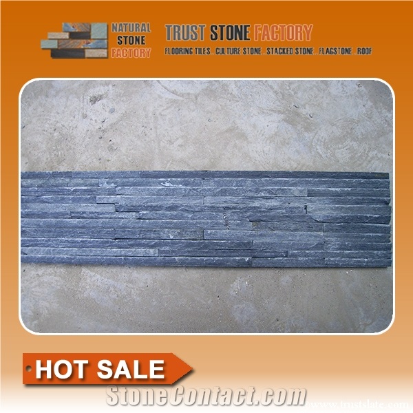 Black Quartzite Wall Cladding Ledge Stone Veneer Corner Stone