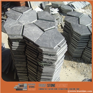 Black Slate Stone Flagstone on Mesh,China Grey Slate Flagstone Mesh,Dark Slate Random/Irregular Flagstone for Garden Road Black Slate Stone Flagstone on Mesh,China Grey Slate Flagstone Mesh,Dark Slate Random/Irregular Flagstone for Garden Road