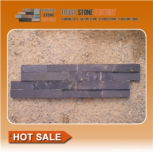 Black Slate Wall Cladding/Thin Stone Veneer/Feature Wall/Garden Waterfall/Ledge Stone