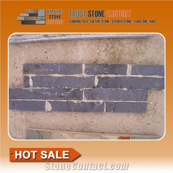 Black Slate Wall Stone Veneer, Ledge Stone, Corner Stone, Culture Stone