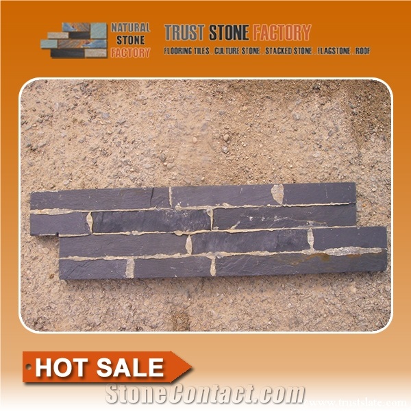 Black Slate Wall Stone Veneer, Ledge Stone, Corner Stone, Culture Stone