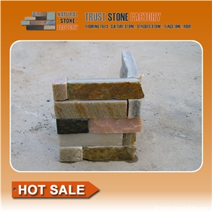 Brown Quartzite Corner Stone,Wall Corner Stone