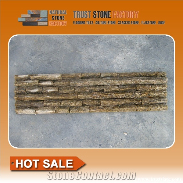 Brown Quartzite Ledge Stone,Tiger Skin Yellow Stone Ledge Stone