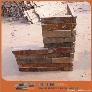 Brown Slate Cultured Stone Veneer Ledge Stone Walling Panel, Culture Stone Slate Veneer,Ledge Stone Corner